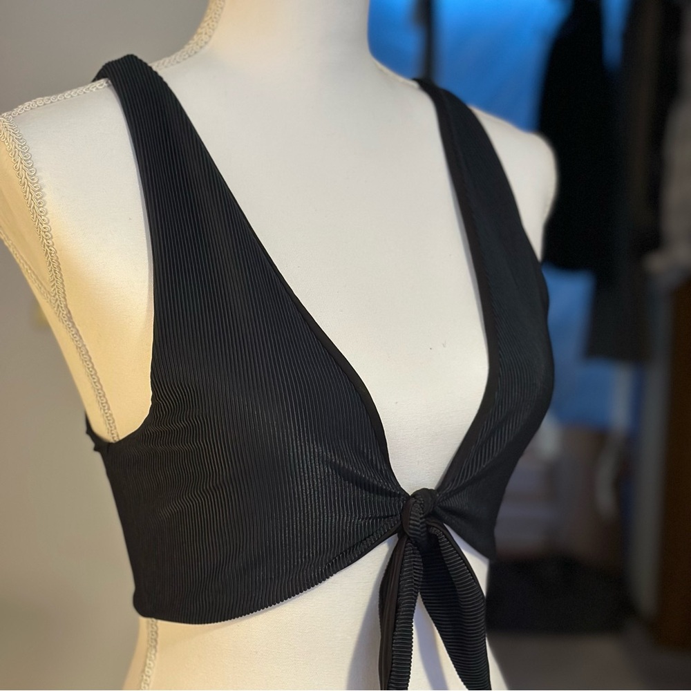 Black Beach Riot tie-front/halter style bikini top